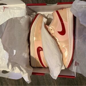 Nike Peach and Red Low-Top Sneakers